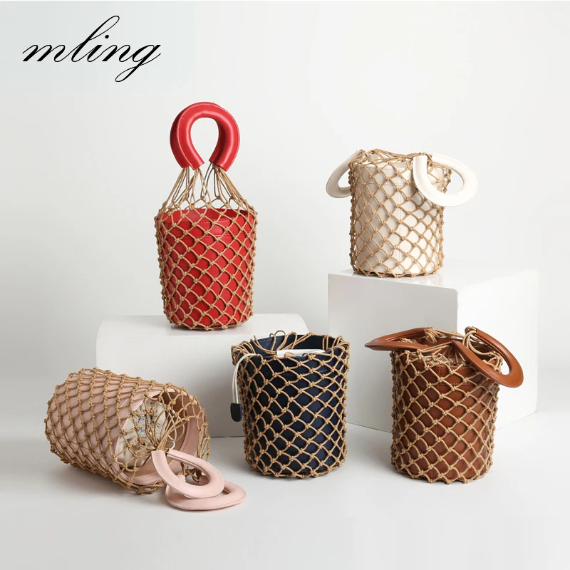 Mode Netto Hollow Out Lederen Emmer Zak Koreaanse Mode Composiet Tas Vrouwen Vintage Stro Tote Handtas Zomer Strand Tassen Mode Netto Hollow Out Lederen Emmer Zak Koreaanse Mode Composiet Tas Vrouwen Vintage Stro Tote Handtas Zomer Strand Tassen