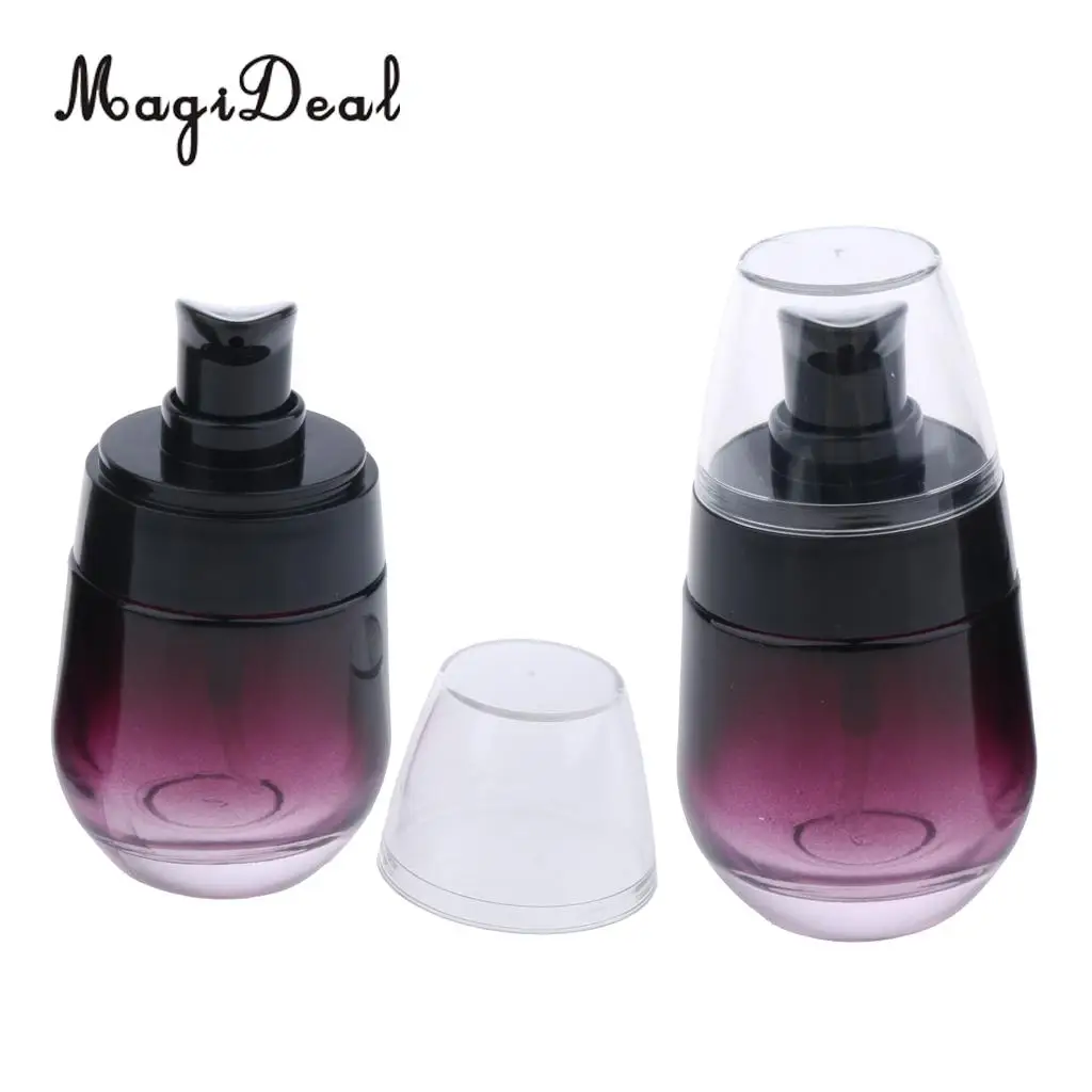 2Pcs 30ML Glass Bottle Pump Sprayer Makeup Liquids Vials - Plastic Nozzle