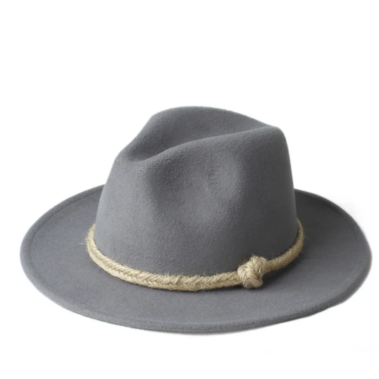 Новая мода Мужские Женские Chapeu Feminino Fedora шляпа для джентльмена с широкими полями лен джаз церковная Кепка Панама Федора топ шляпа от солнца 20 - Цвет: Grey