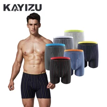 6 шт./лот, фирменное Мужское нижнее белье, в полоску, мягкие, мужские боксеры, шорты с мешочком, одежда для сна, мужские трусы, трусы Bermuda Masculina