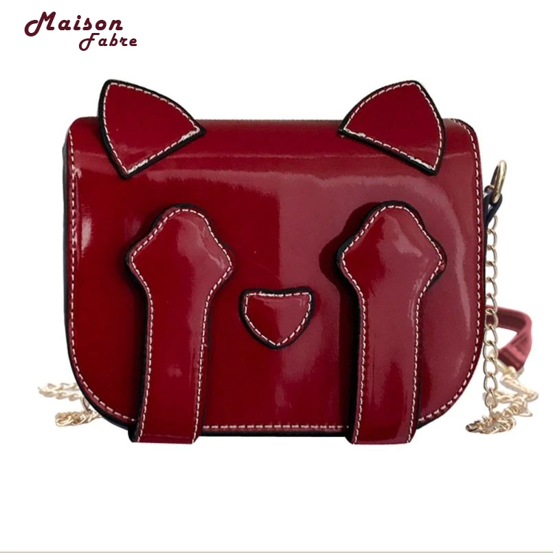

Maison Fabre Fashion Patent Leather Women 2018 Lady Crossbody Female Cute Cat Shoulder Handbag Dropshipping Mar12