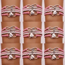 NCRHGL плетеный кожаный браслет со словами "Love grandma"/дедушка/Папа/сын/брат/дочь/сестра Семейные ювелирные изделия Прямая поставка