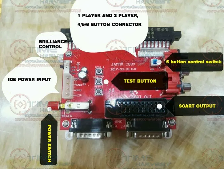 JAMMA к DB 15PIN Joypad Конвертация платы JAMMA CBOX конвертер с SCART выход для любой JAMMA аркадная игра PCB SNK материнская плата