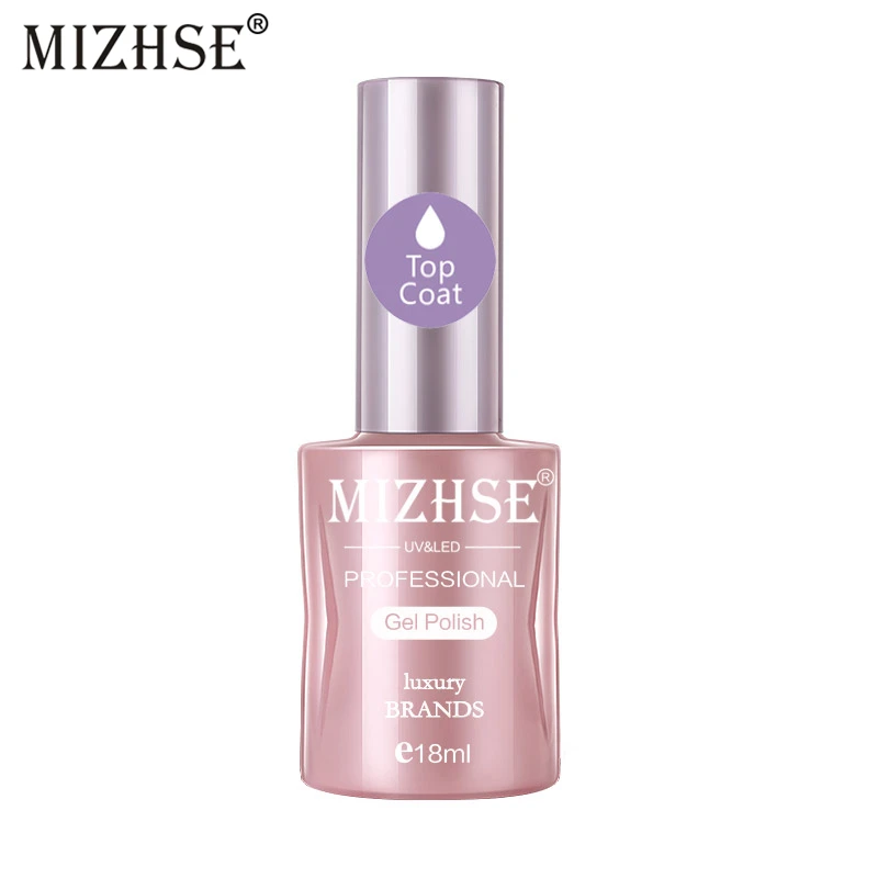 

MIZHSE Gel Nail Polish 18ml Base Coat Top Coat UV LED No Wipe Top Coat Transparent Primer Soak Off Pure Color Nail Gel Lacquer