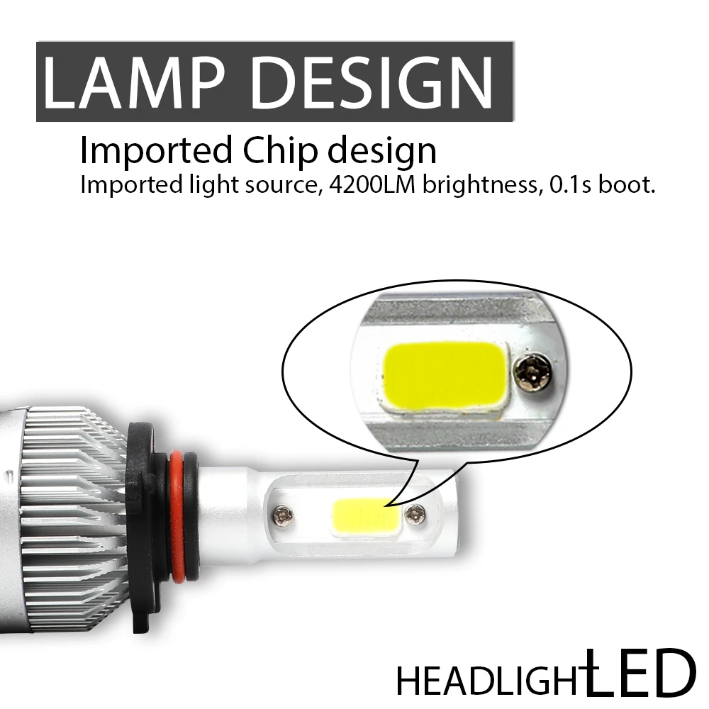 Led car H11 H7 H4 H1 H3 H8 9006 9005 9007 5202 светодиодные лампы для авто 6500k противотуманные фары S2