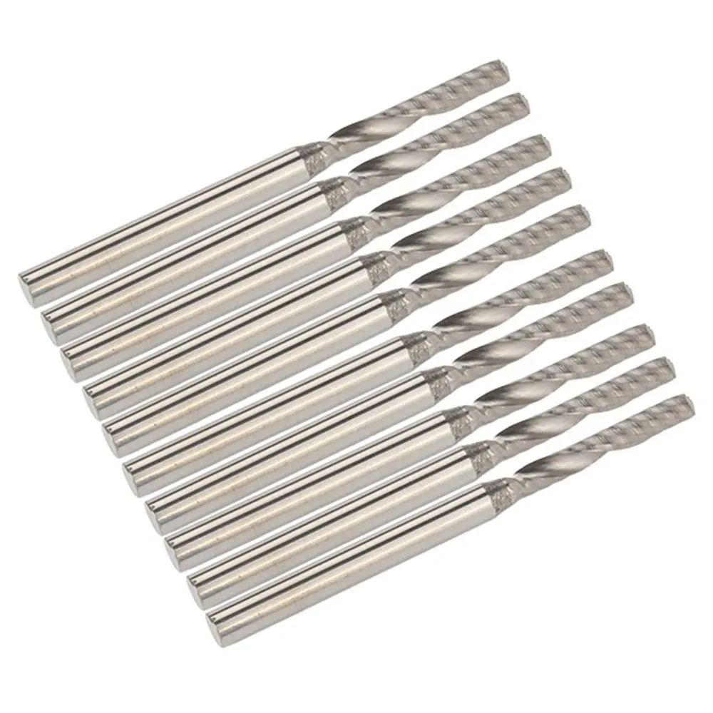 

2.5x17mm Cutting Carbide Single Flute CNC Cutter End Mill Tools Pack of 10