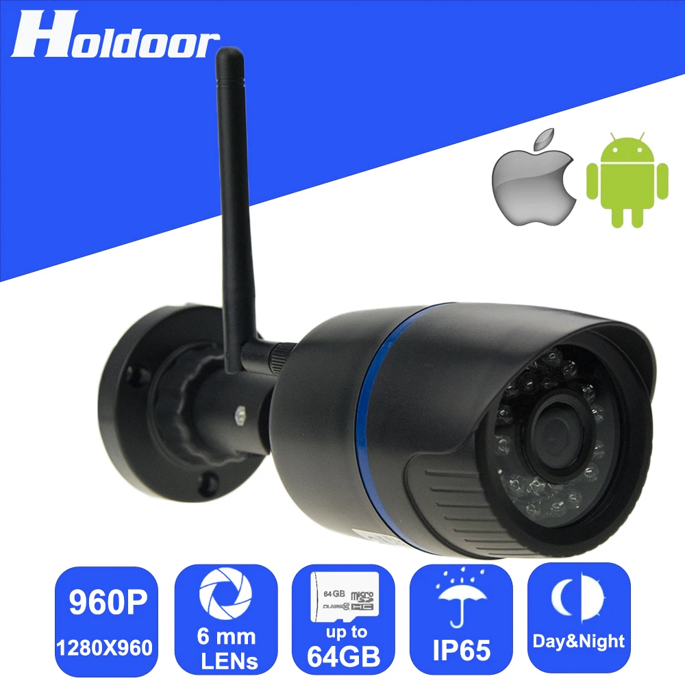 WiFi 960P 6.0mm Lens IP P2P Security Camera Micro SD Card Slot Video Record Email Alert motion detection alarm waterproof IP65