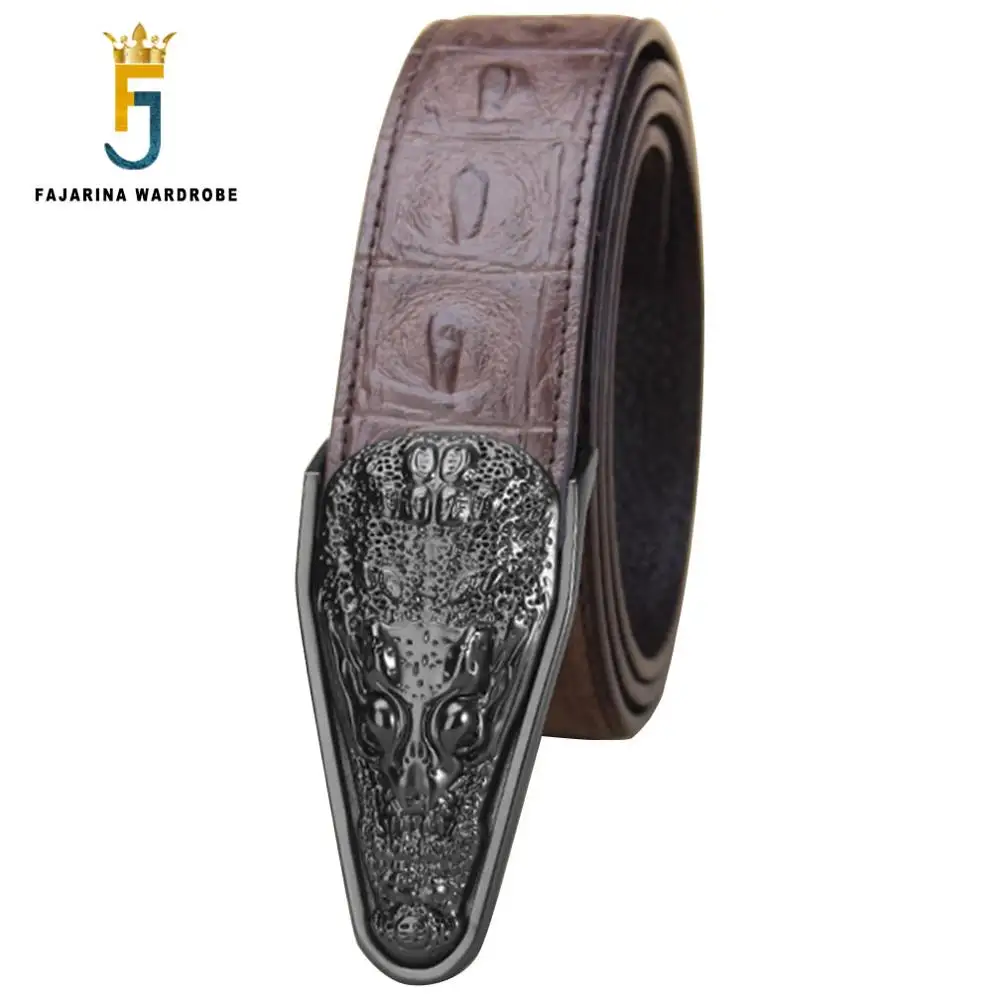 men/'s belt Luxury cow Leather crocodile Head Alloy buckle Belts Adjustable Strap