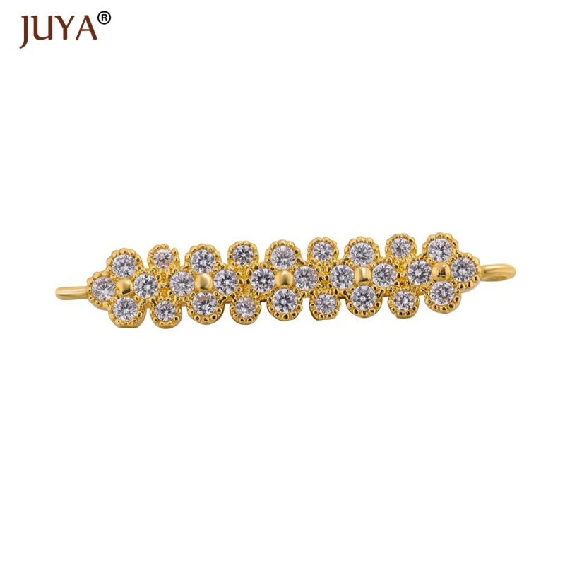 

handmade diy jewelry findings components CZ crystal long connectors charms making women bracelets necklace accessories part