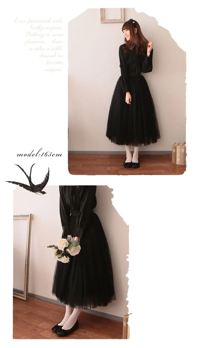 Японский Мори девушка Многослойные кружево сказочной принцессы женская плиссированная юбка Faldas Mujer черная юбка для женщин Повседневное Базовая Юбка Saia