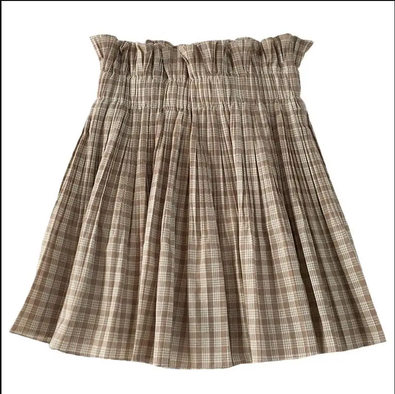 

Summer 2018 new high waist plaid skirt female