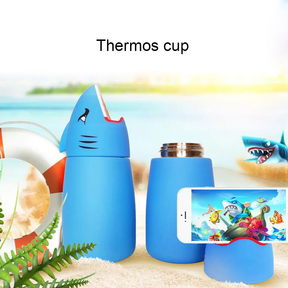 Kitchen Tools Creative cartoon glass 400ML thermos bottle High Temperature Resistant Water Cup for Shark thermal mug termos  (2)