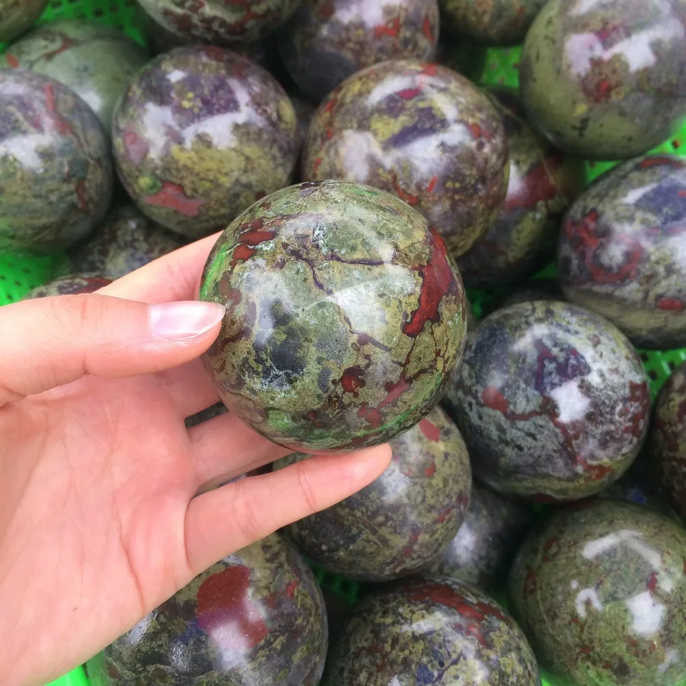 

natural flower green mineral stone sphere reiki healing energy crystal ball as lucky stone&home decoration