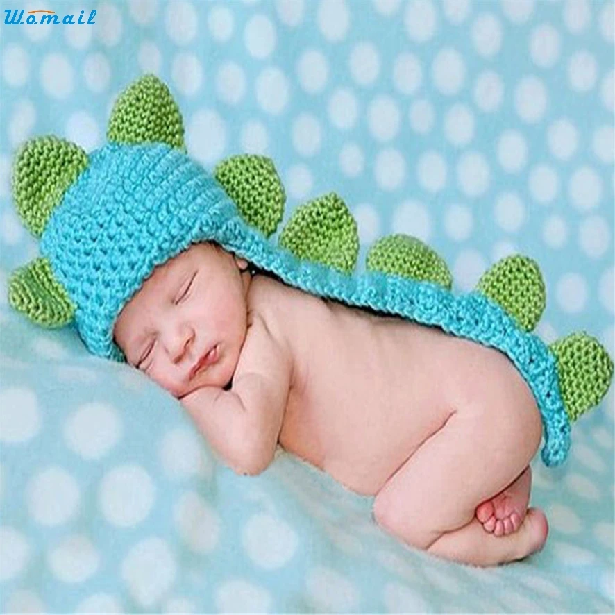 

Hot Brand Cute Knit Dinosaur Newborn Baby Girl Kids Children Crochet Handmade Hat Cap