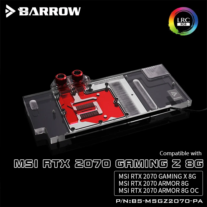 Блок водяного охлаждения Barrow LRC 2 0 графическая карта с полным покрытием для MSI RTX2070