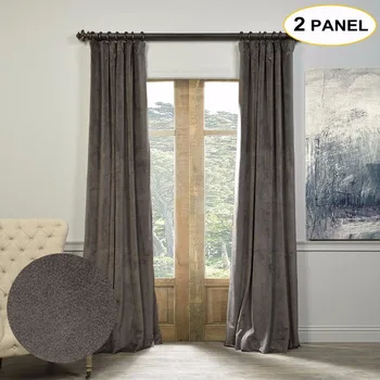 

MOMO Velvet Lined 100% Blackout Solid Curtains Thermal Curtain Window Drapes For Bedroom Living Room With Custom Size (2 Panels)