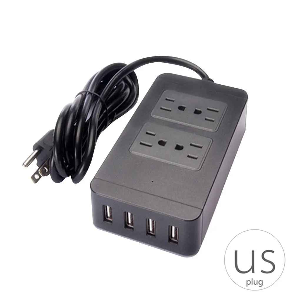 Дешево США Plug мощность полосы гнездо адаптера Smart 4 выход 4 USB порты и разъёмы стабилизатор напряжения зарядное устройство Шнур зарядная станция ...