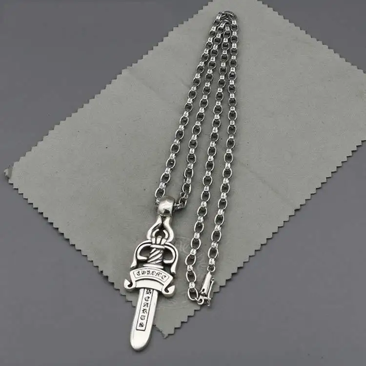 

Sterling Silver 925 Original Necklace Men And Women Nightclubs Japan And South Korea Sword Pendant Sweater Chain Pendant