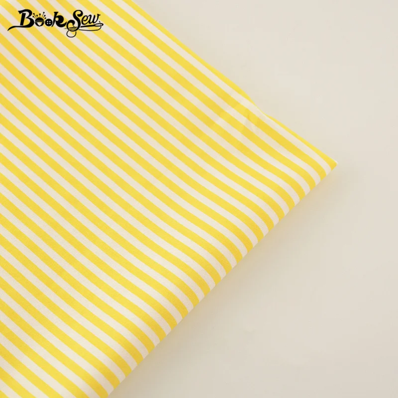 

Booksew 2017 New 100% Cotton Twill Fabric High Quality Yellow Strips Designs Home Textile Material Sewing Cloth DIY Crafts