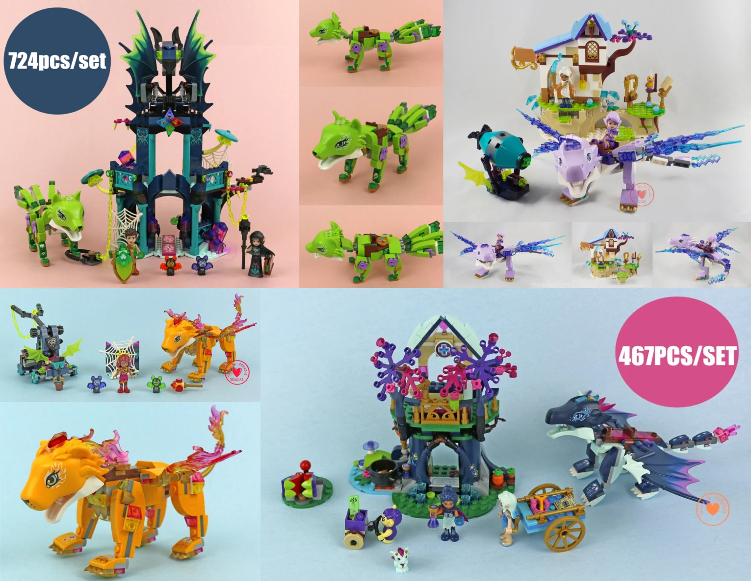 

New Girls Diy Toys Elves Fairy Dragon Fit Legoings Elves Fairy Figures Friends Building Block Bricks Toys Gift Kid Birthday