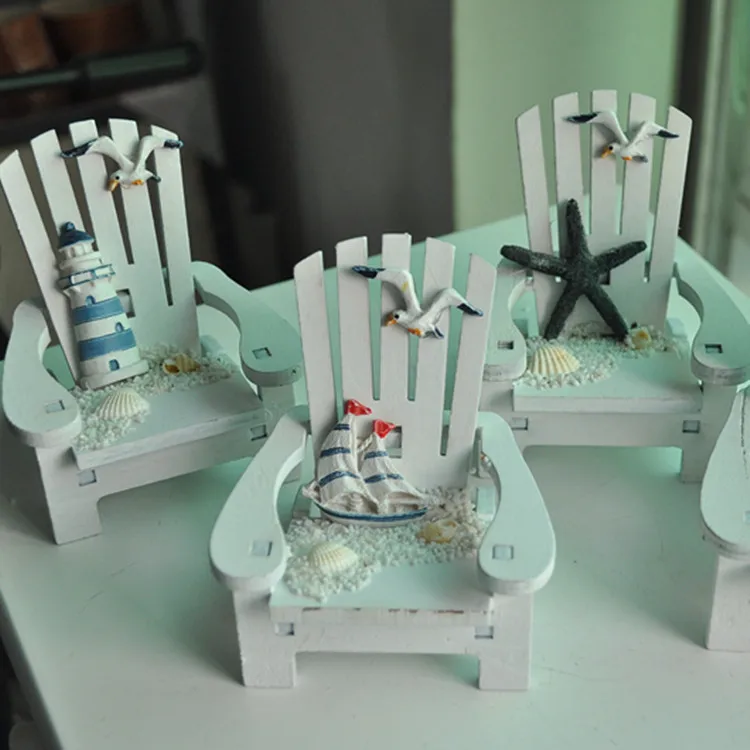 Mini Chair Craft Nautical Home Decor Photo Props Wood Beach Chairs Home