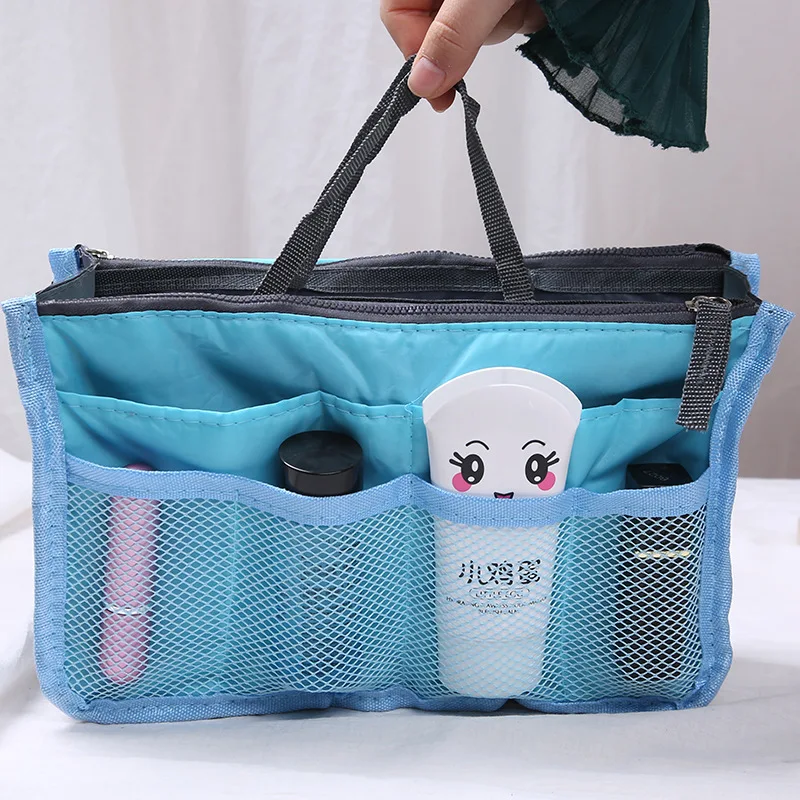 Multi functional Space saving Cosmetic Storage Bag Korea Double Zipper ...