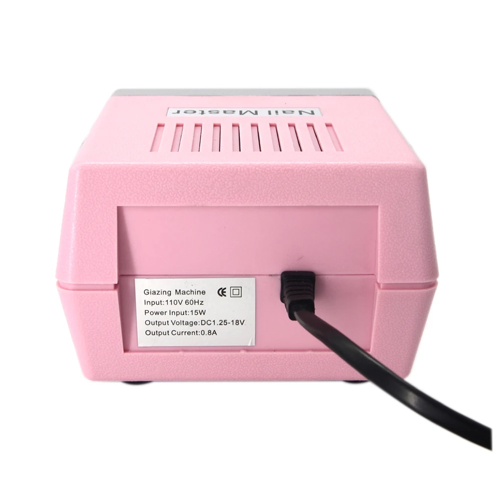 Розовый коробка формы, профессиональный электрический Фрезер дизайном безопасности, защита от перегрузки для ногтей оборудование-гвоздь Полировочная машина высокой скорости шум небольшая вибрация стабильный
