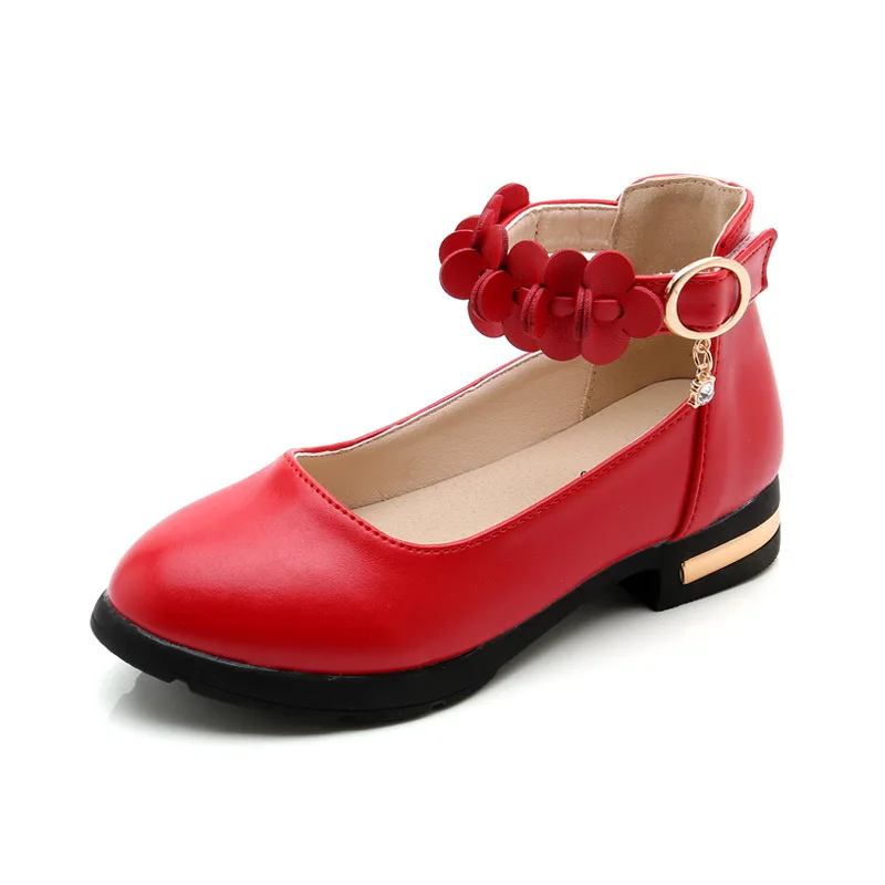 

Childrens Student Black leather Shoes Girl Princess Dancing shoes Kids Wedding Party Shoes For Girls 4 5 6 7-15T Red White Black