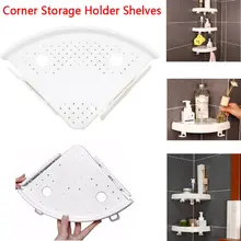 

Bathroom Shelf Organizer Corner Storage Holder Shelves Punch-free Corner Snap Up Everlast Caddy No Screws Fan-shaped Mount Rack