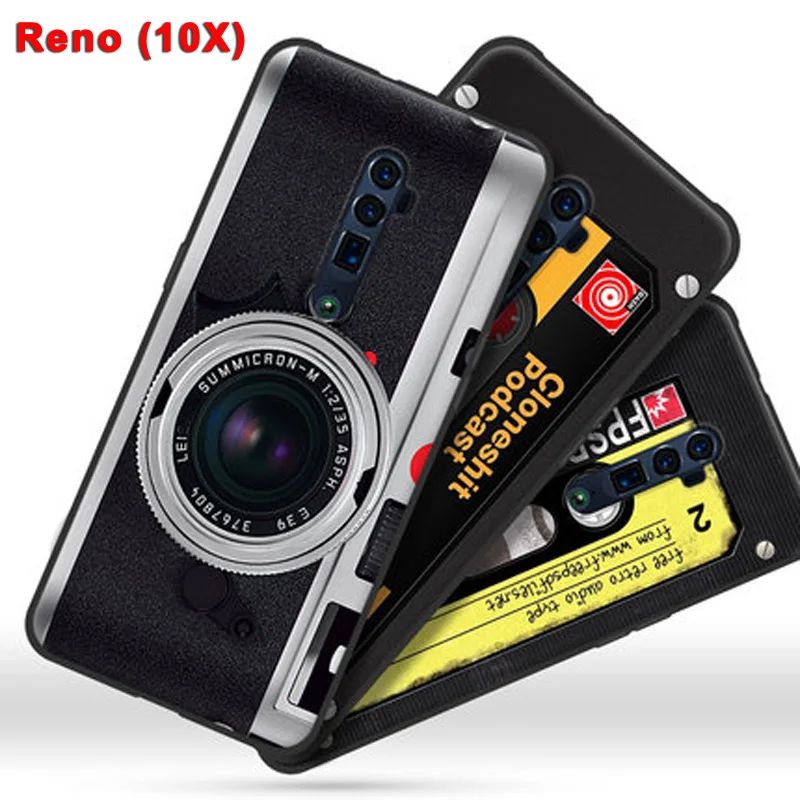 

For OPPO Reno 10x zoom Case TPU Soft retro camera phone Cover For OPPO Reno 10x zoom version case Shockproof Protective shell