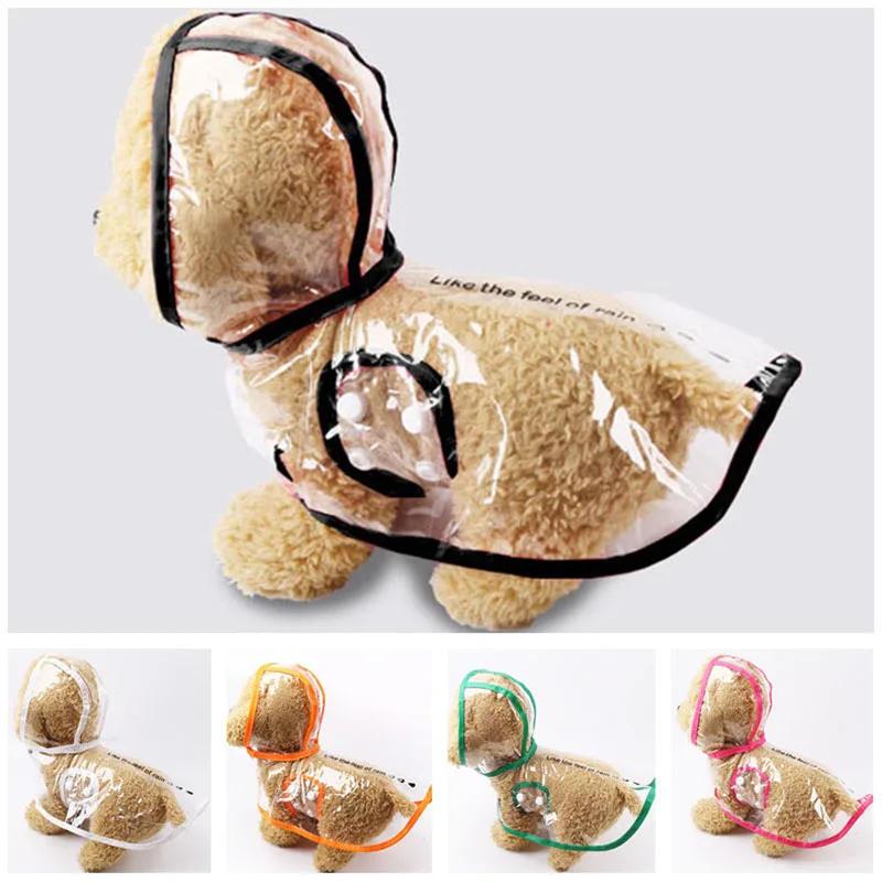 

Pet Dog Cat Raincoat Fashion Pet PVC Raincoat Waterproof Transparent Puppy Clothes Small Dog Raincoat with Hood French Bulldog