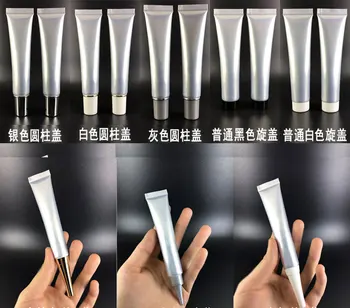 

300pcs 20ml/g High Class Empty Silver Eye Cream Storage Tube, Cosmetic Soft Hose Containers,Squeeze Skin Care Cream Soft Tube