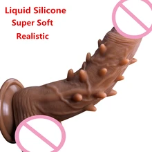 Soft Realistic Silicone Thorn Dildo Suction Cup Artificial Male Penis Dick Strapon Anal Dildos Sex Toys For Women Masturbator