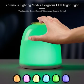 

Colorful Color12 LED LED Bedside Table Lamps Touch Lamp Night Light USB Charging RGB Color Bedrooms Living Room