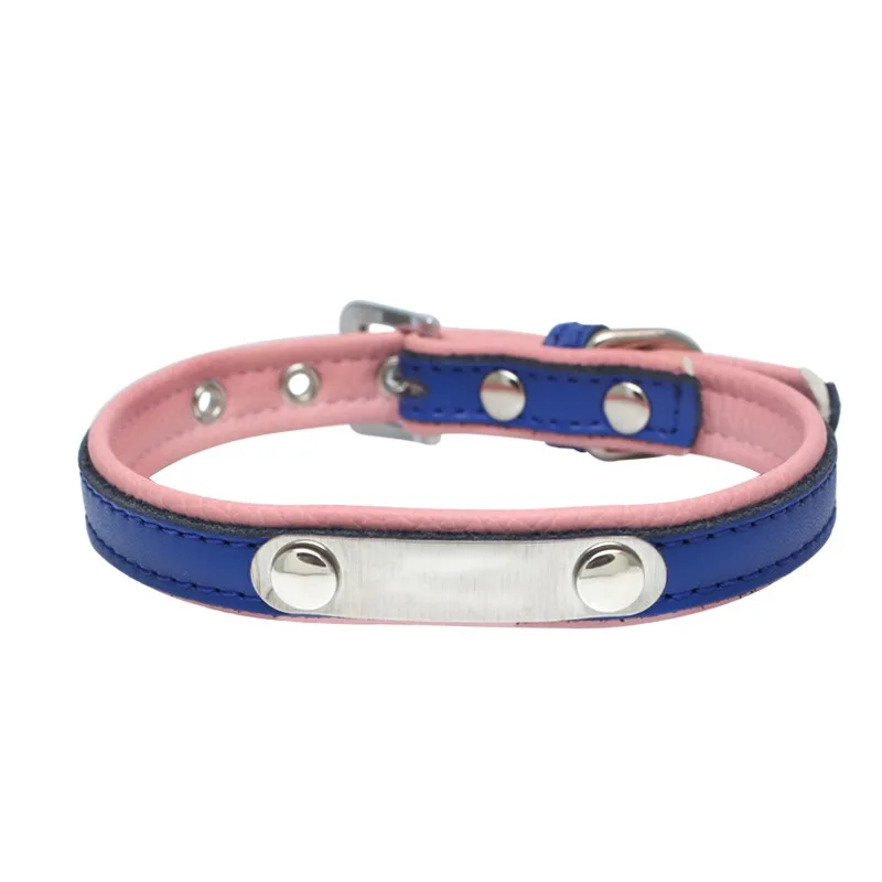 

Home Personalized Dog Collar PU Leather Adjustable Dogs Basic Collars Small Medium Large Pet Dogs Cats