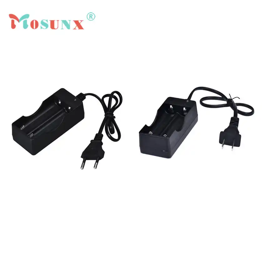 Najlepsza cena AC 110V 220V podwójna ładowarka do 18650 3.7V Przenośny Akumulator AC US Ładowarka Samochodowa Adapter
