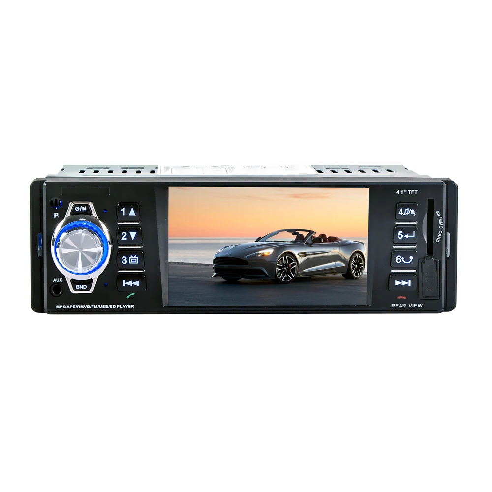 Hot 12V Rear view camera 4.1" HD Digital Car MP5 Players Stereo FM Radio MP3 MP4 Audio Video USB SD Car Electronics In-Dash