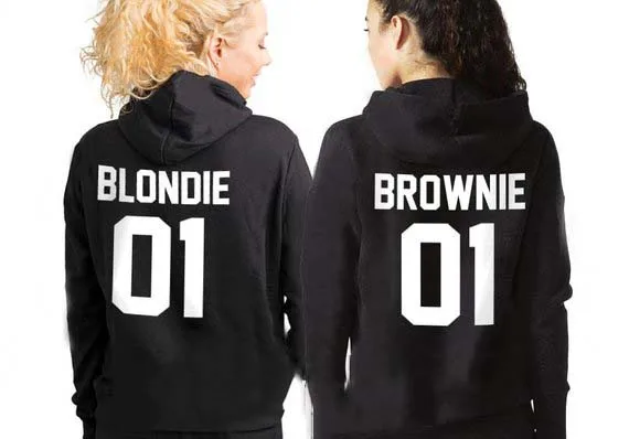 Толстовки Sugarbaby для сестер свитшот толстовки Blondie и Brownie лучших друзей одежда Bff