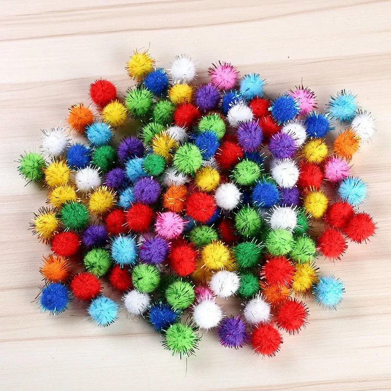 

100Pcs Mixed Colors Pompon Plush Multi-color DIY Decoration Pompon Ball Hair Ball Craft Party Supplies 15mm 20mm 25mm