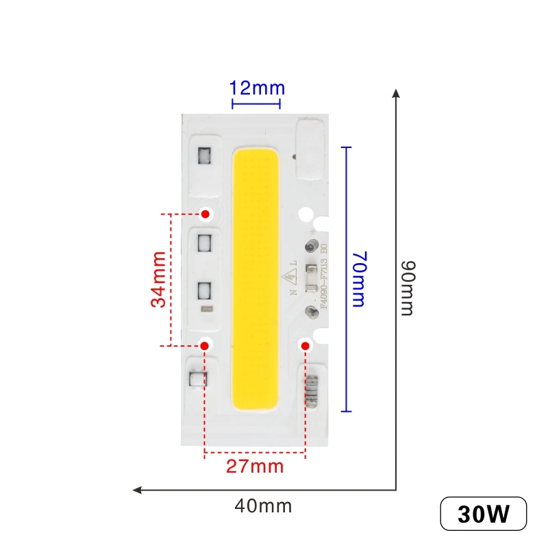 LARZI светодиодный COB лампа Чип 30 Вт 50 Вт 70 Вт 100 Вт 120 Вт 150 Вт AC 220 В 110 В IP65 Smart IC подходит для DIY светодиодный прожектор холодный белый теплый белый - Испускаемый цвет: 30W