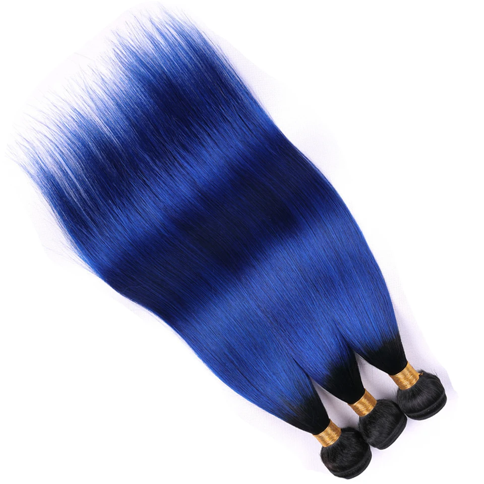 ombre blue straight hair