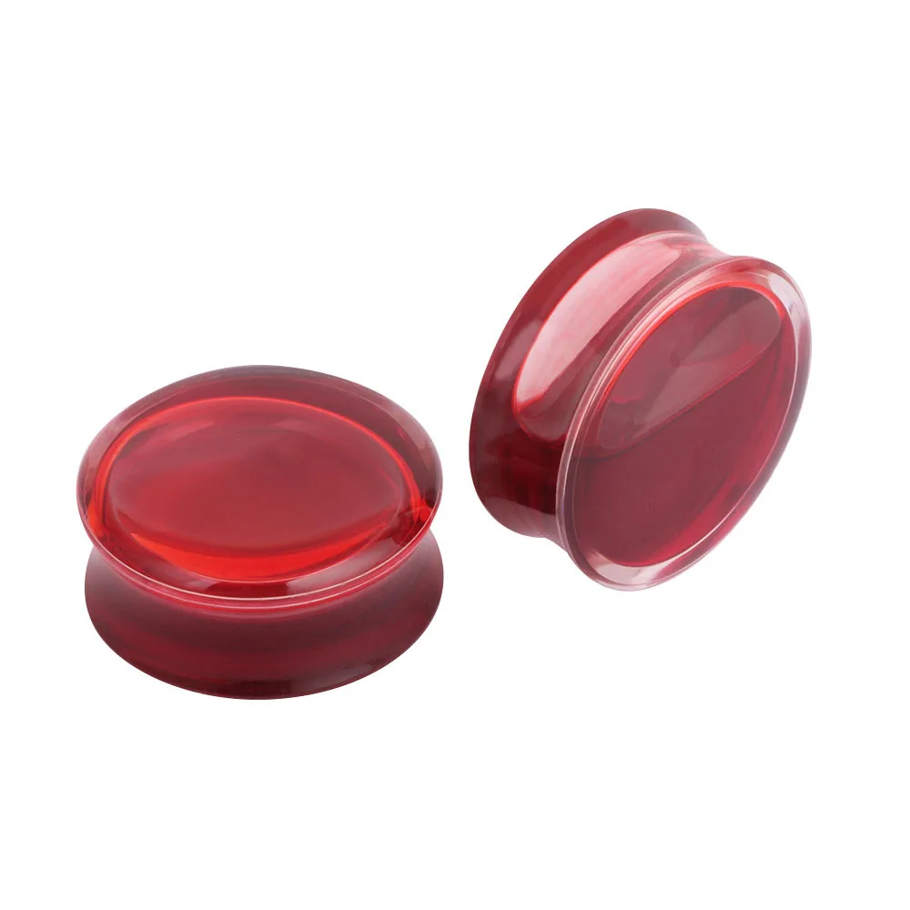 1Pair Red Liquid Blood Ear Gauges Acrylic Ear Plug Earrings Gauges Body