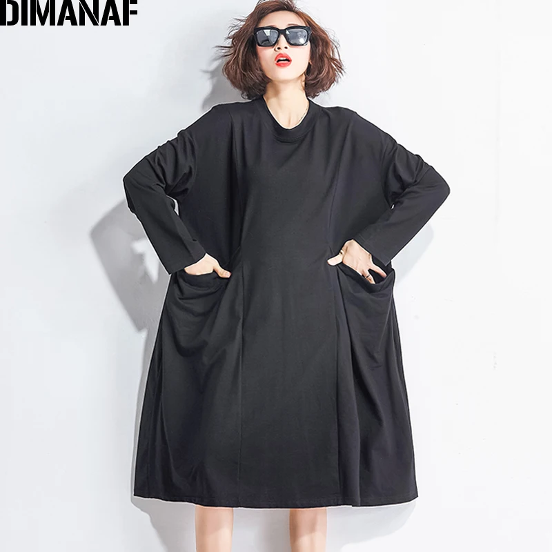 Dimanaf женский платье плюс Размеры Femme элегантные женские Vestidos из мягкого хлопка