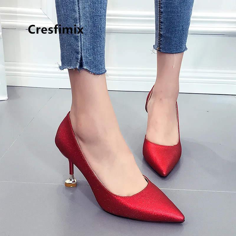 Cresfimix talons hauts women sexy high quality spring party high heel shoes lady casual pointed toe summer high heel pumps a5072