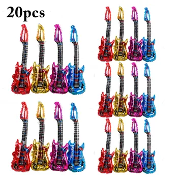 

20PCS Foil Party Balloon Guitar Pattern Decorative Balloon Helium Balloon For Birthday Party