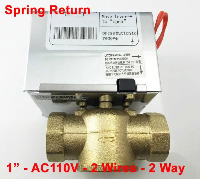 

1" (DN25) Mini Electric valve 110VAC, 2way Electric motorized valve with spring return function for HVAC systems