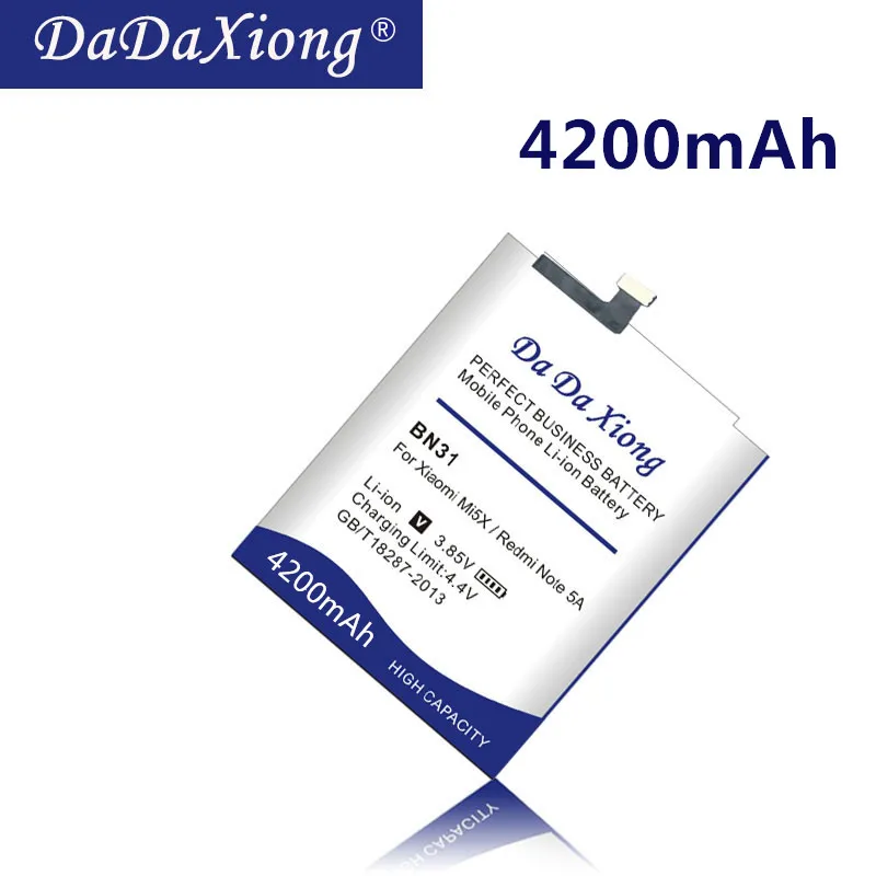 

Original Da Da Xiong Phone Battery BN31 for Xiaomi Mi 5X Mi5X / Redmi Note 5A / Note 5A Pro 4200mAh Replacement Batteries
