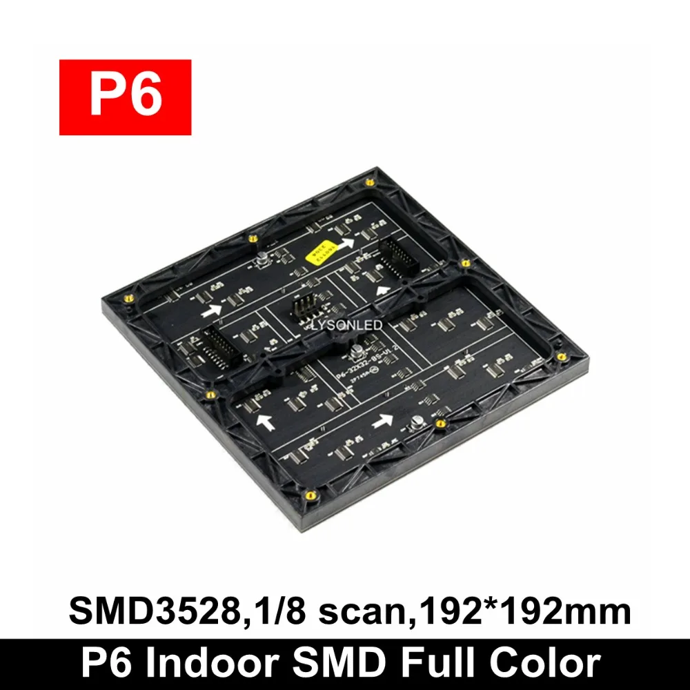 LYSON СВЕТОДИОДНЫЙ P6 Крытый SMD3528 полноцветный светодиодный модуль дисплея, внутренний/полуоткрытый рекламный светодиодный видеофильтр P6 СВЕТОДИОДНЫЙ панель