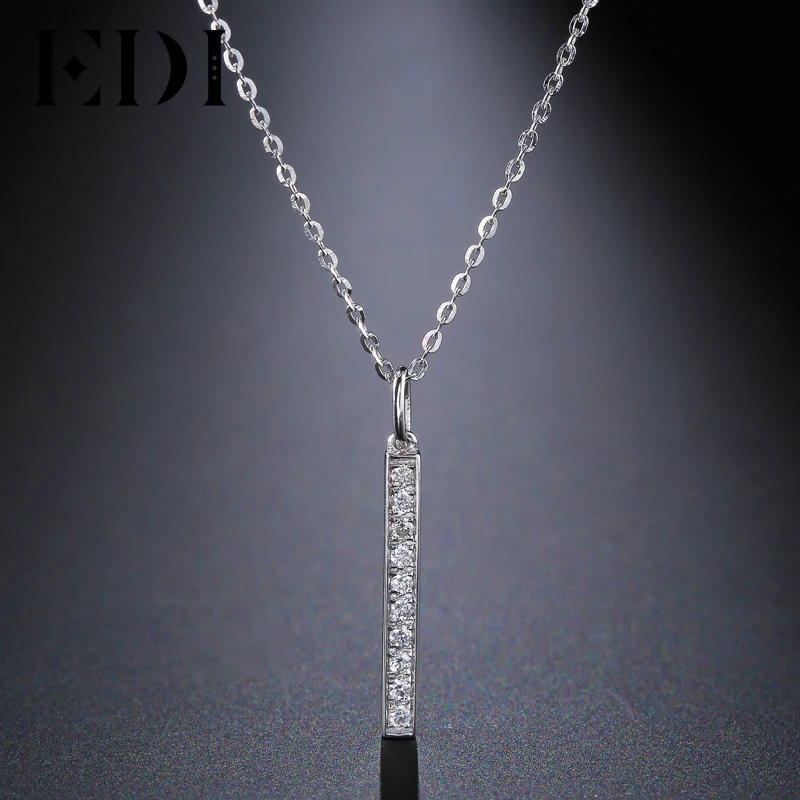 EDI Forever Classic 0.08cttw Natural Diamond H/SI Real 18k White Gold Pendant For Women Fine Jewelry