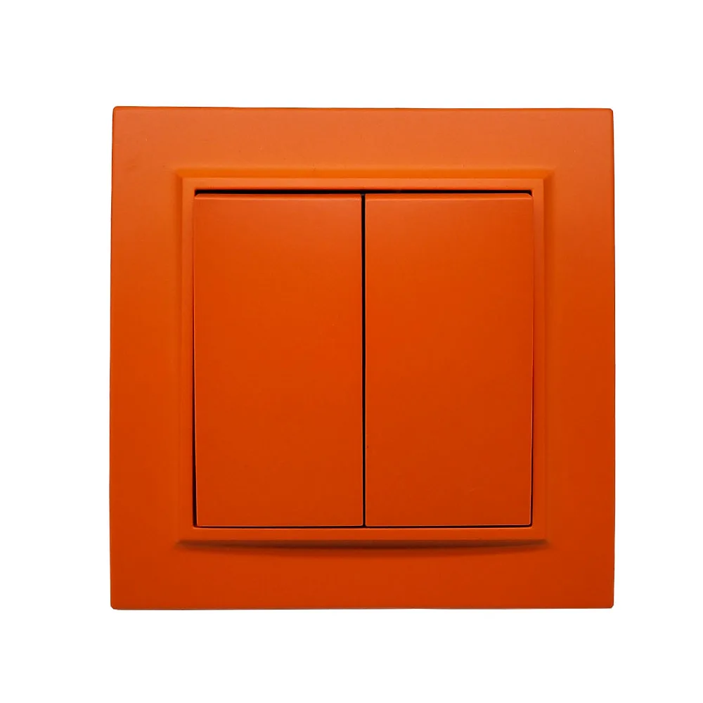 

Light switch wall switch Two gang European Orange Color inset wall DIY 10A 250V pop legrand Schneider livolo